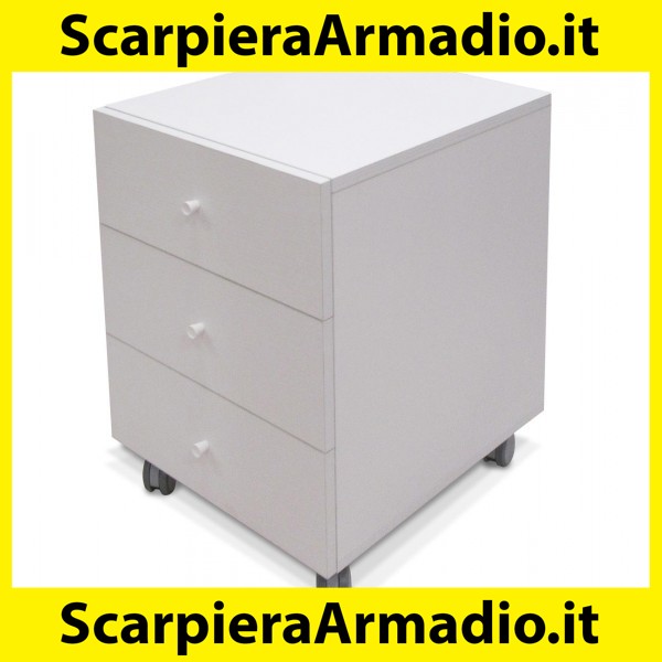 40 x 36 x 65 cm Inter Link Cassettiera con rotelle Bianco Grigio 